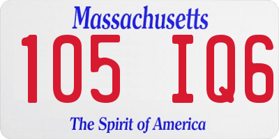 MA license plate 105IQ6