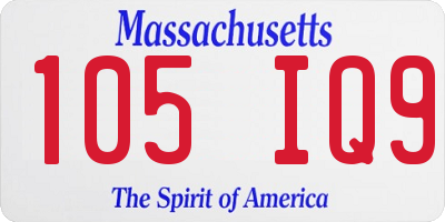 MA license plate 105IQ9