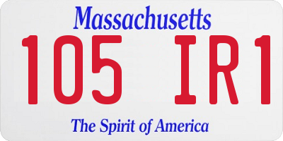 MA license plate 105IR1