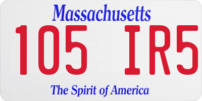 MA license plate 105IR5