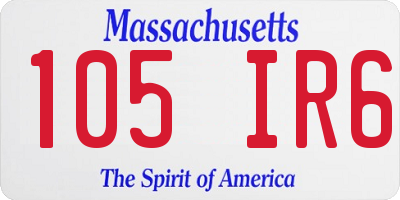 MA license plate 105IR6