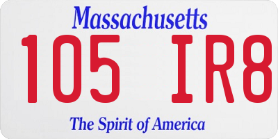MA license plate 105IR8