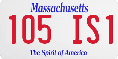 MA license plate 105IS1