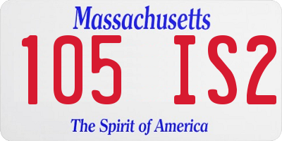 MA license plate 105IS2