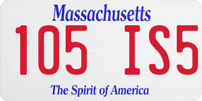 MA license plate 105IS5