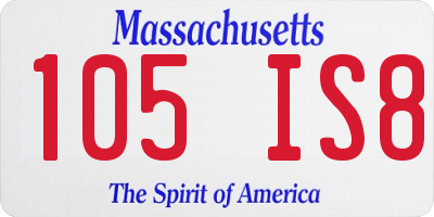MA license plate 105IS8