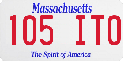 MA license plate 105IT0