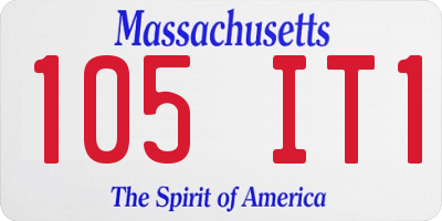 MA license plate 105IT1
