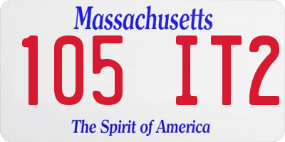 MA license plate 105IT2