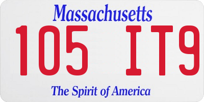 MA license plate 105IT9