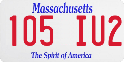 MA license plate 105IU2