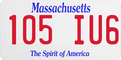 MA license plate 105IU6