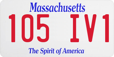 MA license plate 105IV1