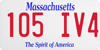 MA license plate 105IV4