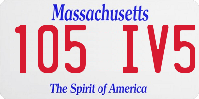 MA license plate 105IV5