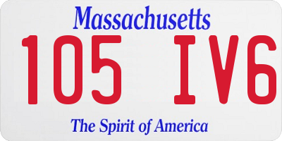MA license plate 105IV6