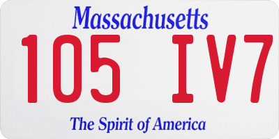 MA license plate 105IV7