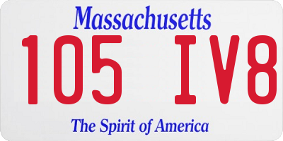 MA license plate 105IV8