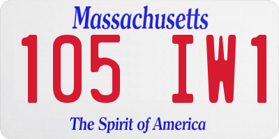 MA license plate 105IW1