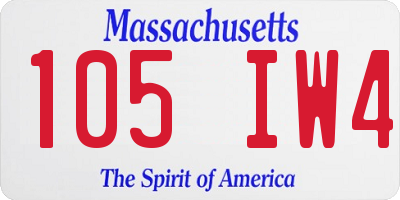 MA license plate 105IW4