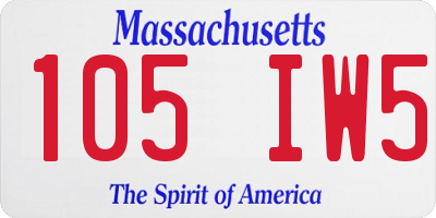 MA license plate 105IW5