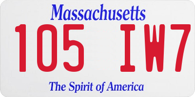 MA license plate 105IW7