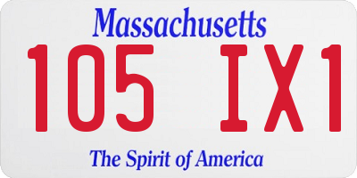 MA license plate 105IX1