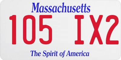 MA license plate 105IX2