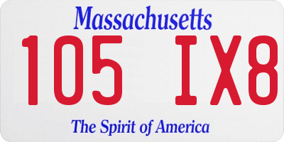 MA license plate 105IX8