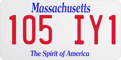 MA license plate 105IY1