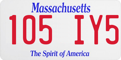 MA license plate 105IY5