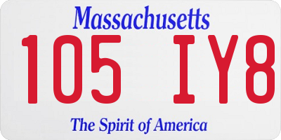 MA license plate 105IY8