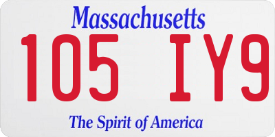 MA license plate 105IY9