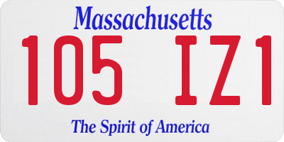 MA license plate 105IZ1