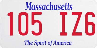 MA license plate 105IZ6