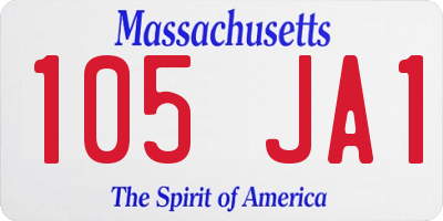 MA license plate 105JA1