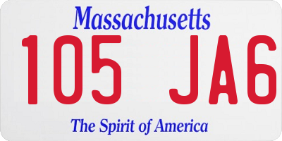MA license plate 105JA6