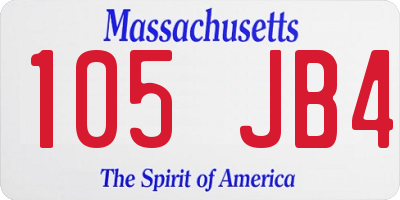 MA license plate 105JB4