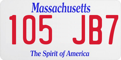 MA license plate 105JB7