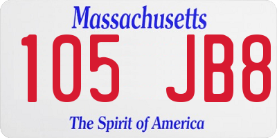 MA license plate 105JB8