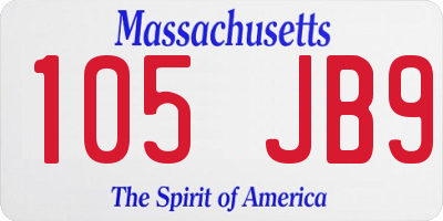 MA license plate 105JB9