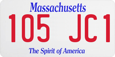 MA license plate 105JC1