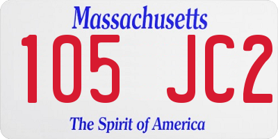 MA license plate 105JC2