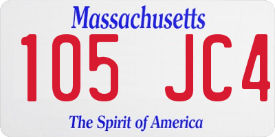 MA license plate 105JC4