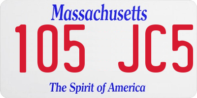MA license plate 105JC5