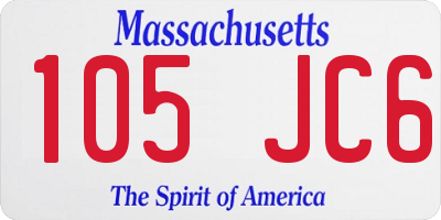 MA license plate 105JC6