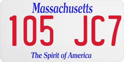 MA license plate 105JC7