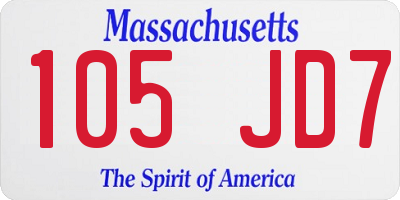 MA license plate 105JD7