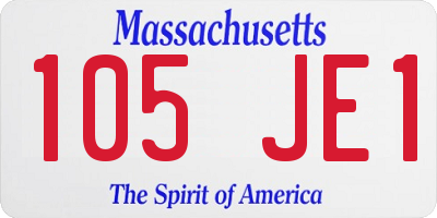 MA license plate 105JE1