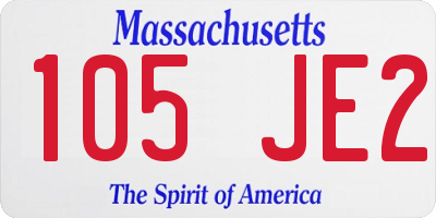 MA license plate 105JE2